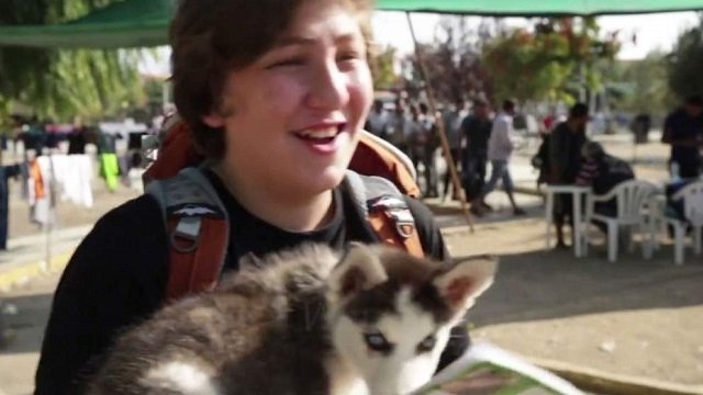 Syrian Boy And His Dog On The Refugee Trail