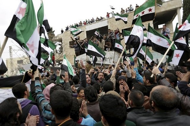 Syrian Protesters Take to Streets as Airstrikes Ease